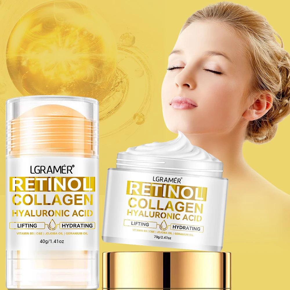 Retinol Collagen Skincare Set Facial NeckChest Moisturizing Firming Cream Bar Rich in Hyaluronic AcidVitamin for All Skin Types Oasis Select