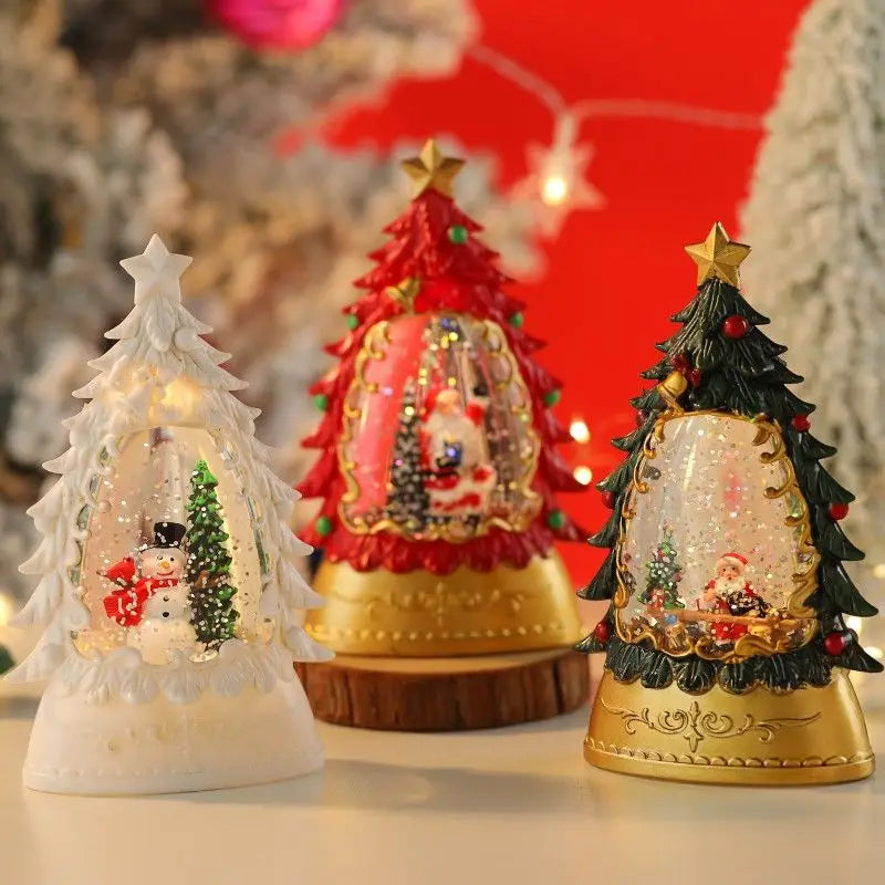 Christmas Illuminated Night Lights Decorate The Desktop with Snowflake and Christmas Wind Lanterns Creating A Festive Atmosphere Oasis Select