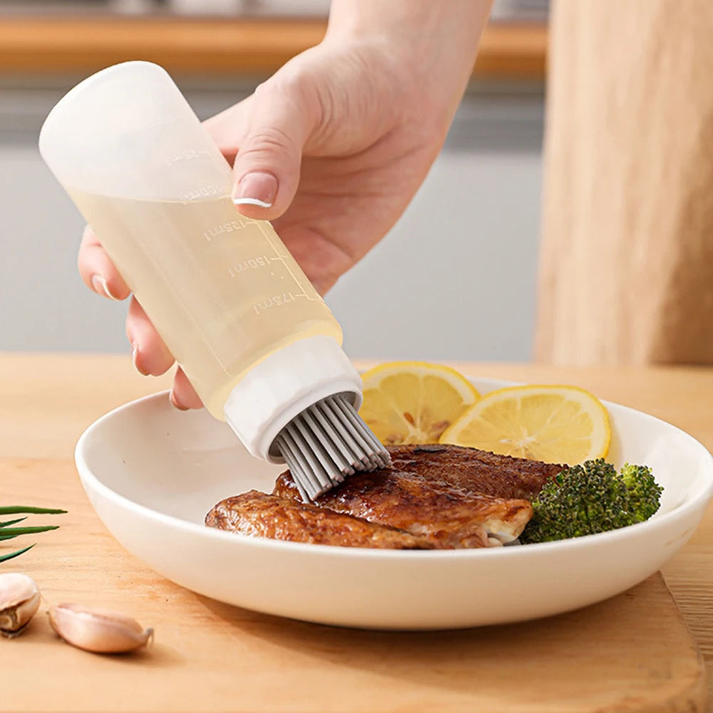 Silicone Oil Bottle with Brush – BBQ, Frying & Baking