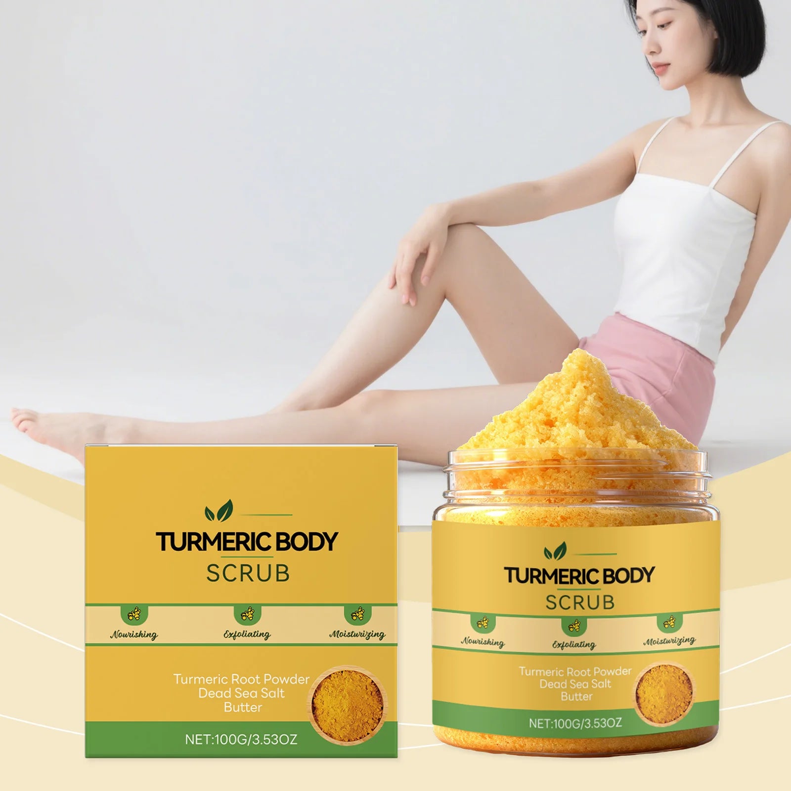 Turmeric Sea Salt Brighten Scrub Deep Clean Dirt Exfoliating Prevent Pore Blockage Improve Drying Soften Keratin Clean Powder Oasis Select