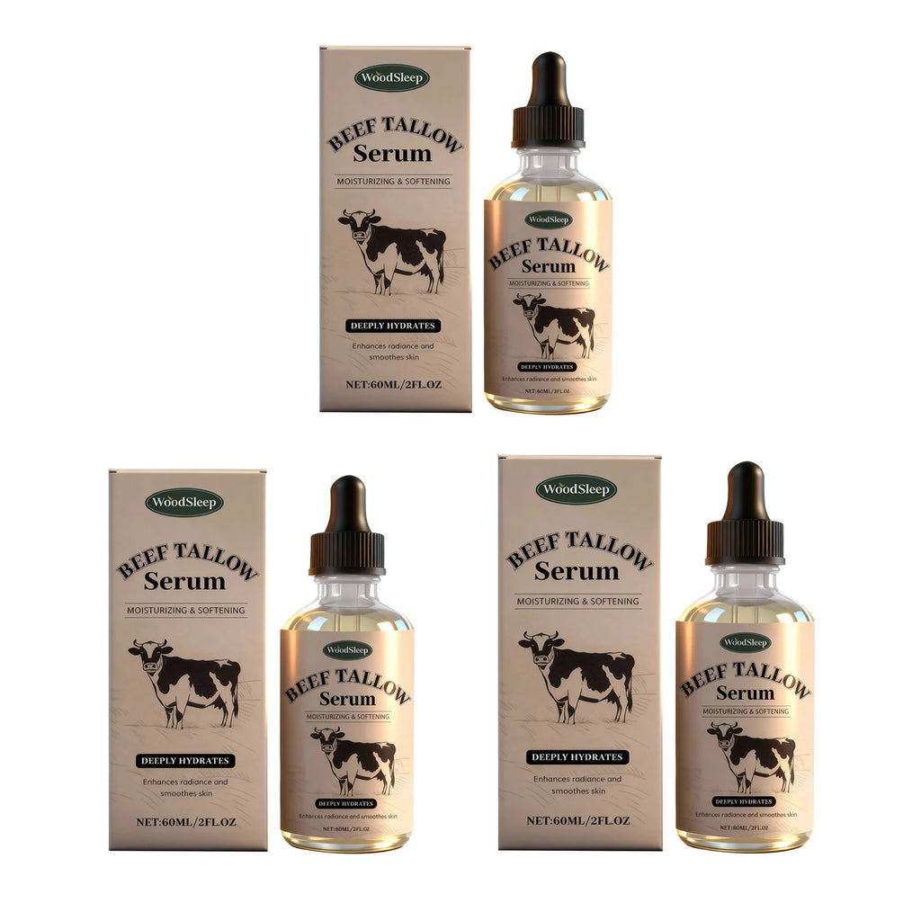 WOODSLEEP Beef Tallow Face Serum – Hydrating & Brightening Face Serum Oasis Select 3pcs X 60ml