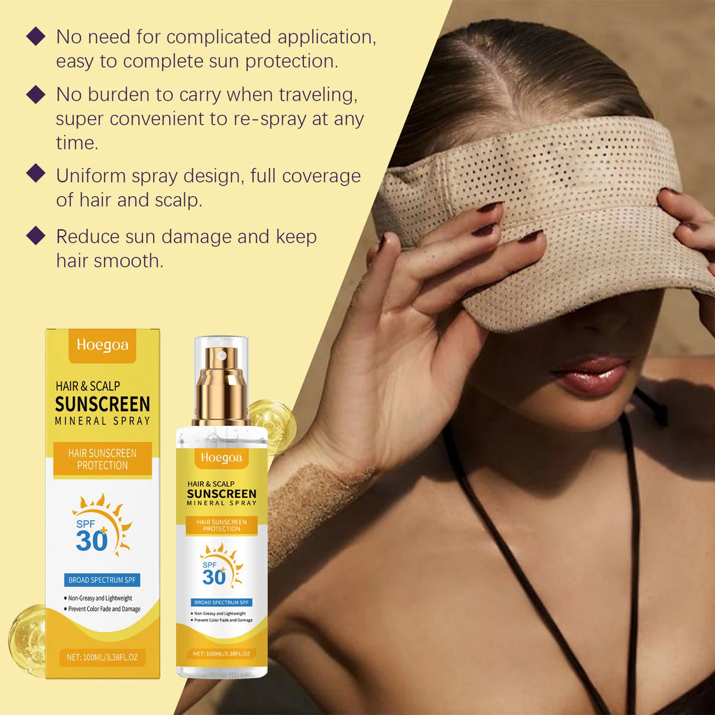 Scalp Hair Sunscreen Spray For Dyed Highlighted Hair UV Protection Prevent Hair Fading Dryness Lightweight Scalp Sunscreen Care Oasis Select