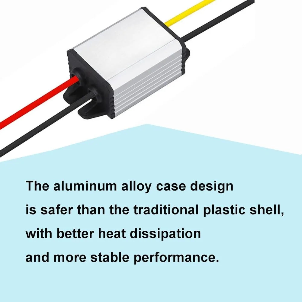 12V To 9V 2A Converter DC Buck Voltage Regulator Transformer Power Supply Waterproof Car Converter With Led Light Car Truck Boat Oasis Select
