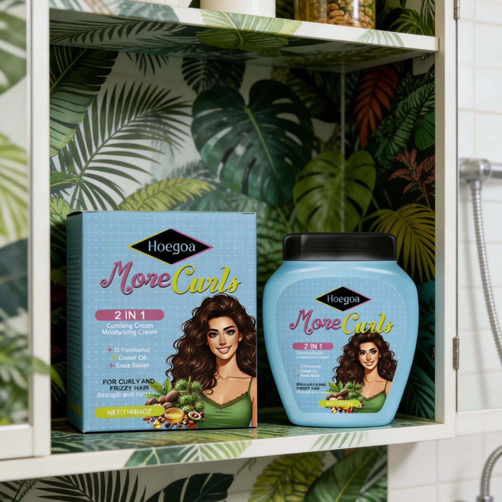 Hoegoa 2-in-1 Combing Cream – Anti-Frizz & Shine 114g Leave-In Hair Cream Oasis Select