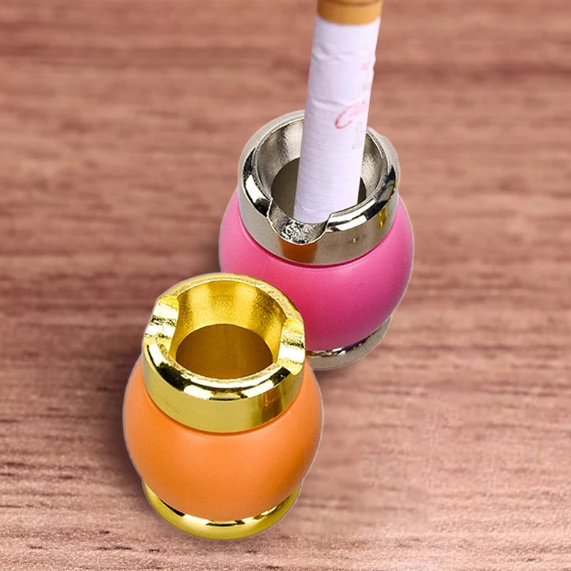 Metal Cigarette Extinguisher Portable Mini Ashtray Anti-slip With Slot Design Perfect For Home & Office Use Smoking Accessory Oasis Select