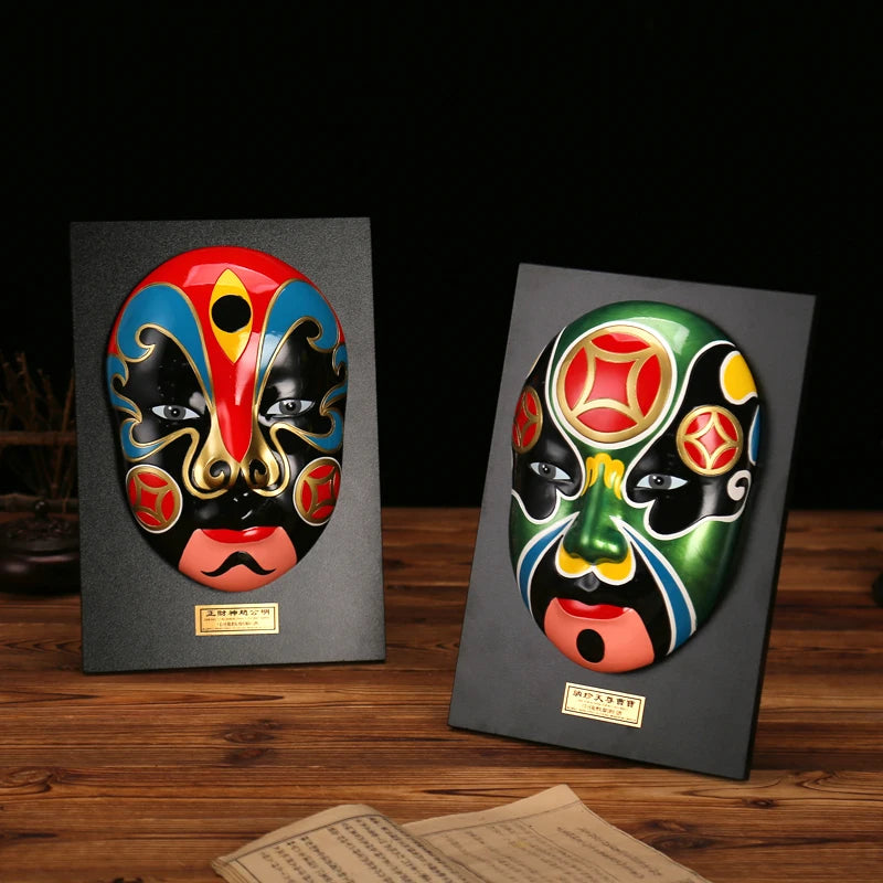 Large Peking Opera facial mask five road God of wealth hanging wall decoration Oasis Select