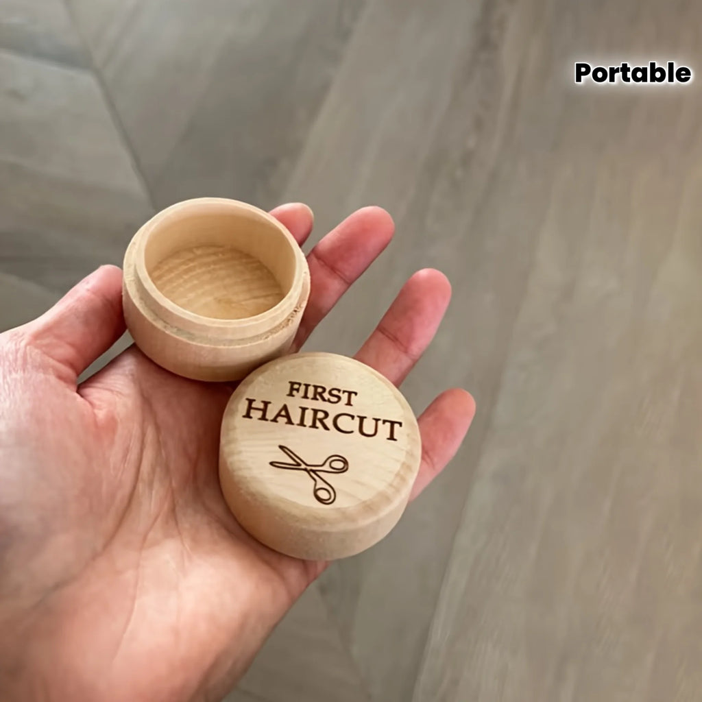 Wooden Fetal Hair Keepsake Box, Lightweight Minimalist Storage Case, Portable Baby First Memory Souvenir Gift for New Parents Oasis Select