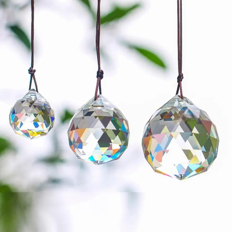 Hanging Ball Sun Catcher Clear Crystal Feng Shui Lamp Ball Prism Rainbow Wedding Decor Home Wedding Party Decoration Ornament Oasis Select