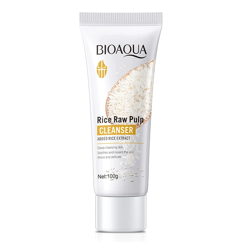 BIOAQUA Rice Raw Pulp Facial Cleanser – Foam Face Wash 100g Facial Cleanser Oasis Select 1pcs