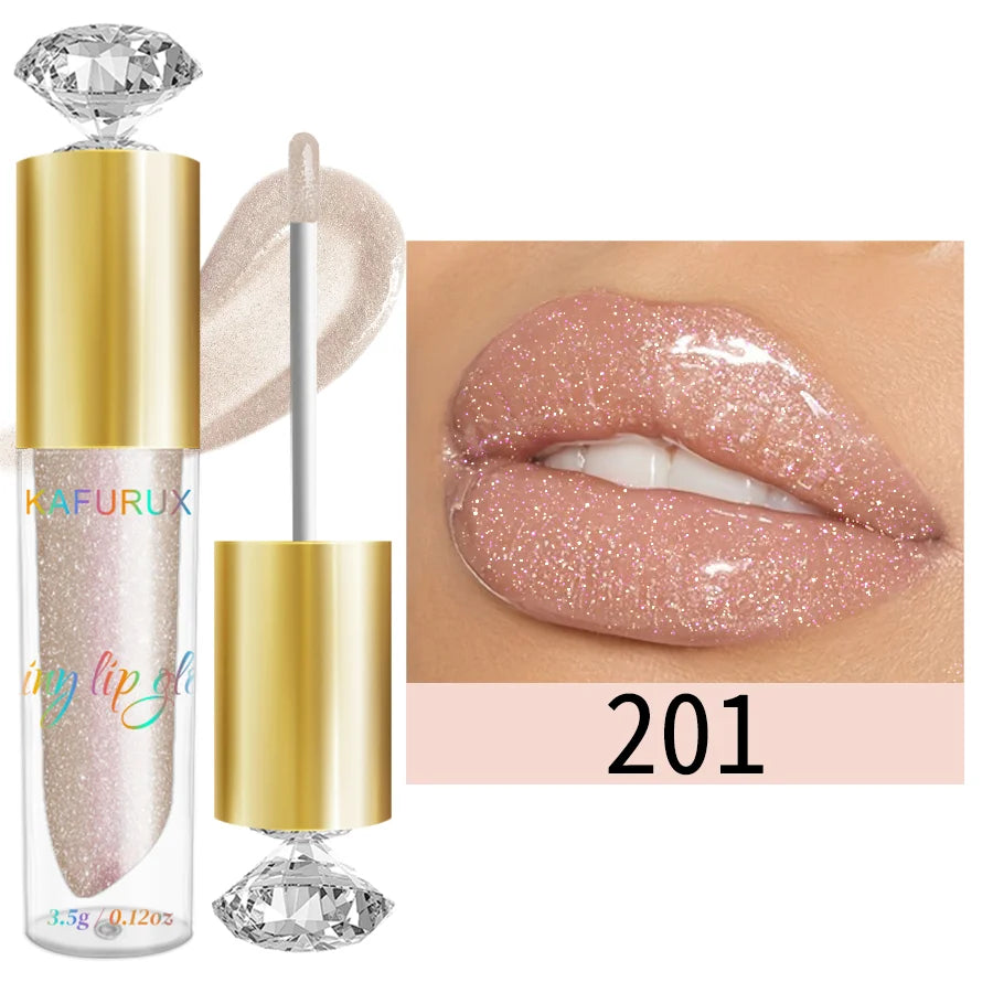 KAFURUX Diamond Glitter Lip Gloss – 9 Shades, Moisturizing