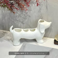Dachshund Ceramic Electric Toothbrush Holder Storage Rack Bathroom Sink Washstand Toothbrush Base Bathroom storage support Decor Oasis Select White