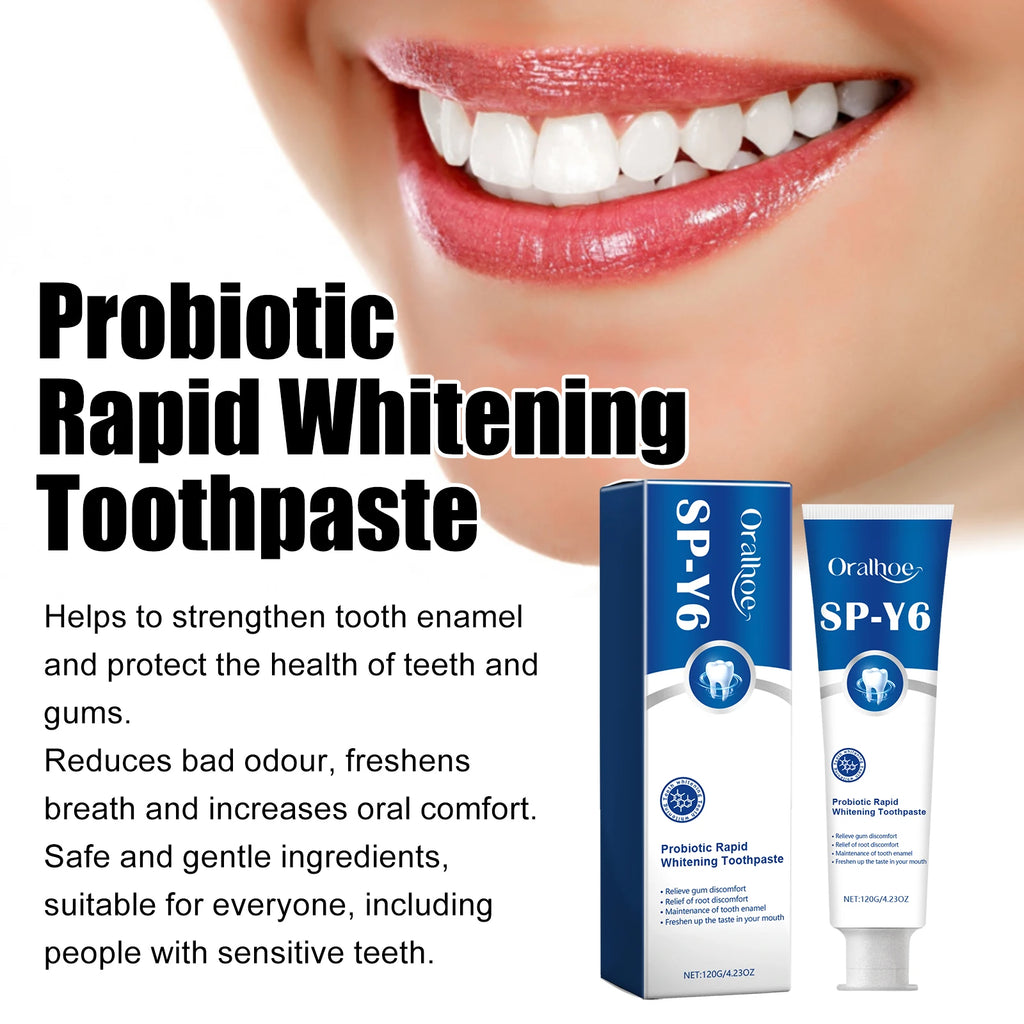 Oralhoe Probiotic W-hitening Toothpaste Fresh Breathing Deep Cleansing Remove Yellow Plaque Stains Teeth Brightening Toothpaste Oasis Select