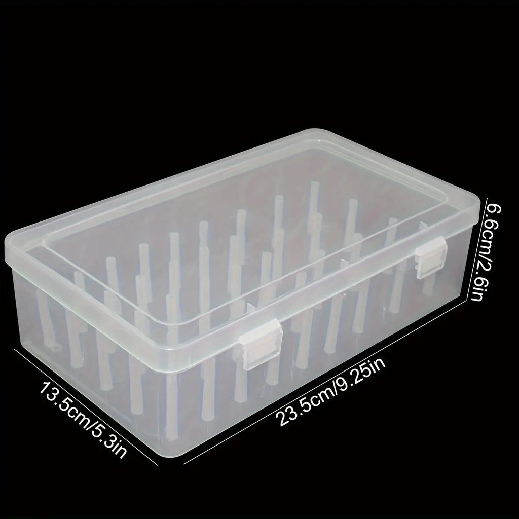 Clear Plastic Sewing Thread Storage Box With 42 Slots Craft Spool Holder For Embroidery Quilting Supplies Fridge Container Oasis Select clear