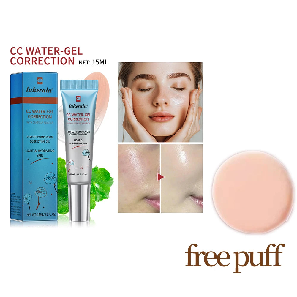 ibcccndc CC Cream Korean Foundation | Color Adapting, 15ml CC Cream Foundation Oasis Select With Free puff 1