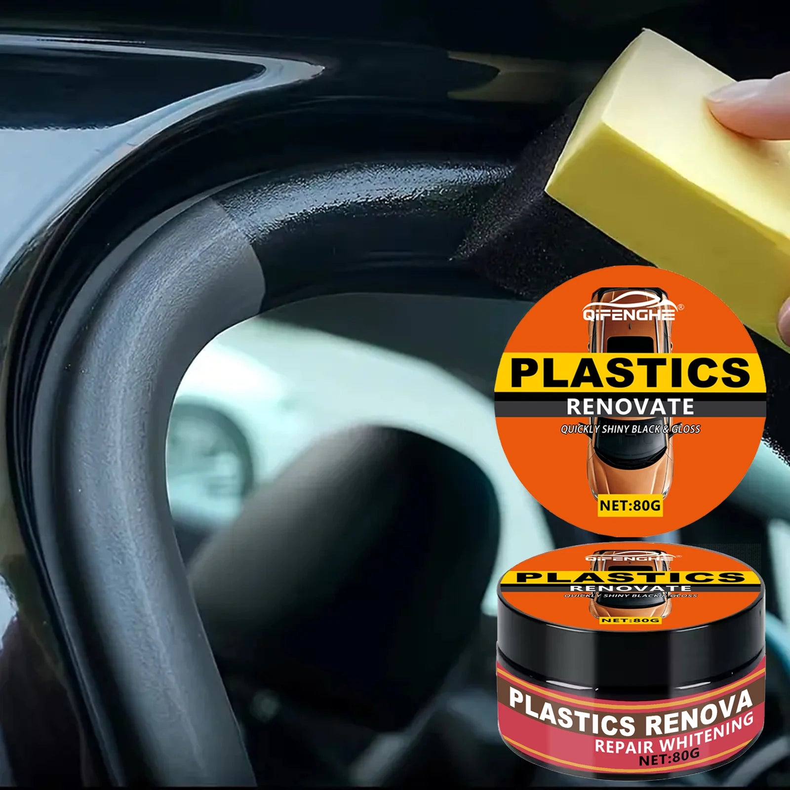 Car Plastic Restorer Cream – UV Protection & Black Trim Shine Plastic Trim Restorer Oasis Select