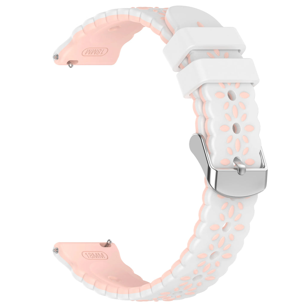 Silicone Watch Band 18mm 20mm – Huawei GT5, Samsung Galaxy Smartwatch Strap Oasis Select White LPink 20 MM