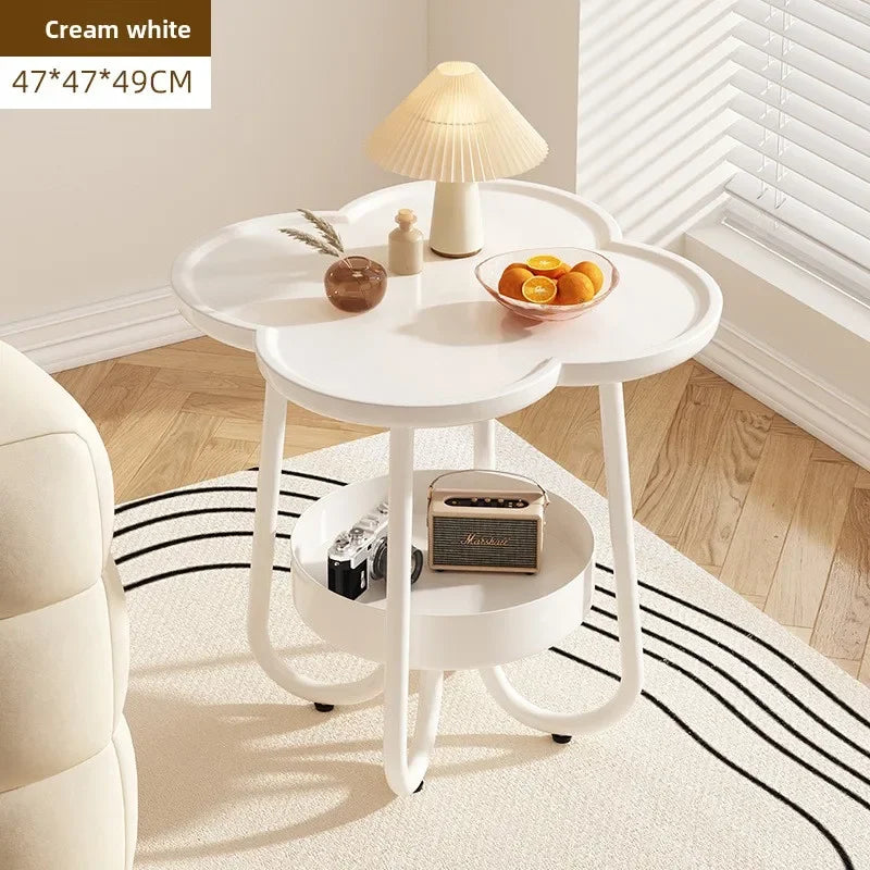 Multi-functional Side few Double sofa side cabinet Table mobile shelf Small coffee table sturdy and durable Oasis Select Warm White-50 32 50
