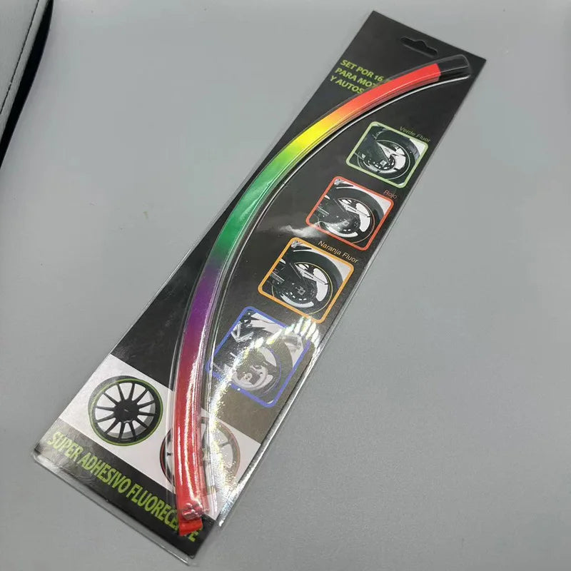 Motorcycle wheel hub sticker, off-road rider car, steel rim color strip sticker, wear-resistant and waterproof universal version Oasis Select I