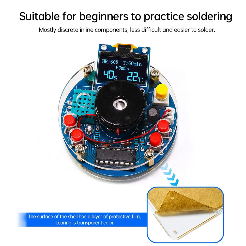 OLED Display Temperature And Humidity Spray Circuit Board USB Atomizing Electronic Diy Kit Manufacturing Welding Practice Parts Oasis Select