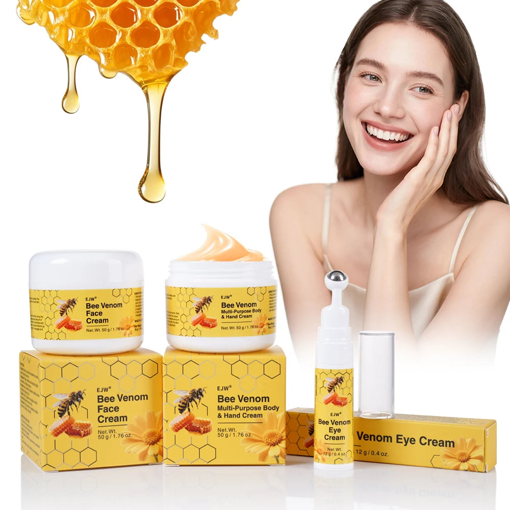 Bee Venom Care Set Bee Venom Facial Lifting Cream Firms and Lifts Loose Skin, Smoothes Skin |Eye Cream for Reduce Eye Puffiness, Oasis Select