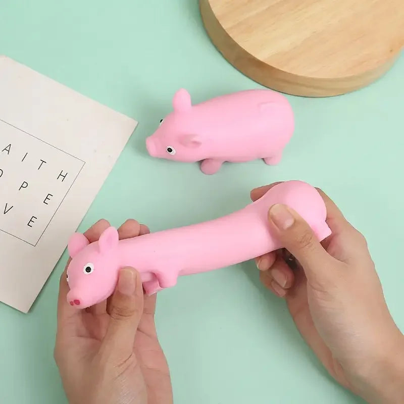 Stress Relief Kawai Pink Pig Figurines Miniature Pet Antistress Squishy Toys Animals Anxiety Funny Party Favors Kids Games Oasis Select