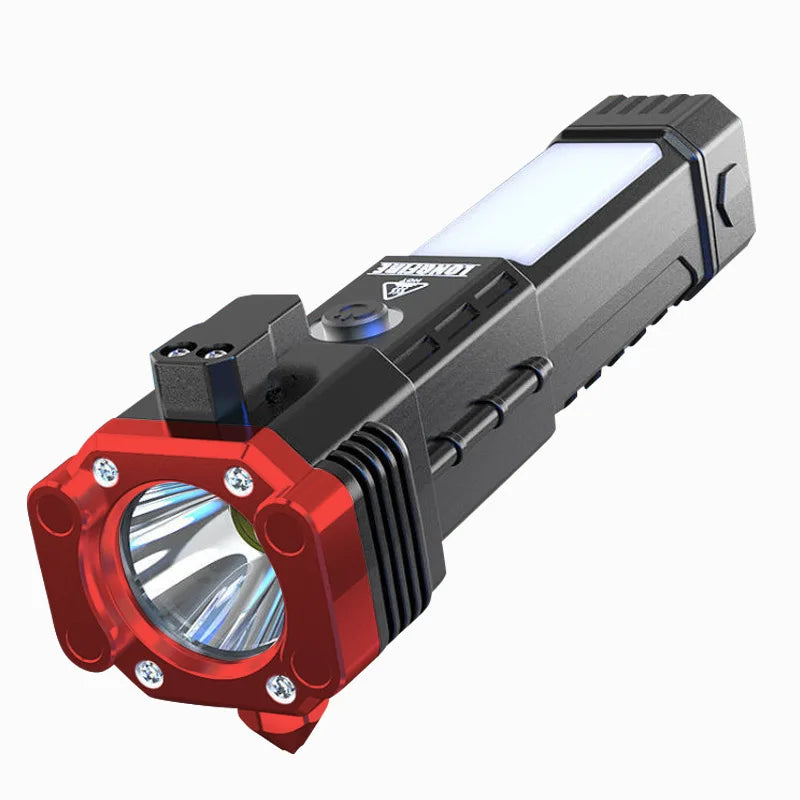 Multifunction LED Flashlight Power Bank & Car Safety Hammer