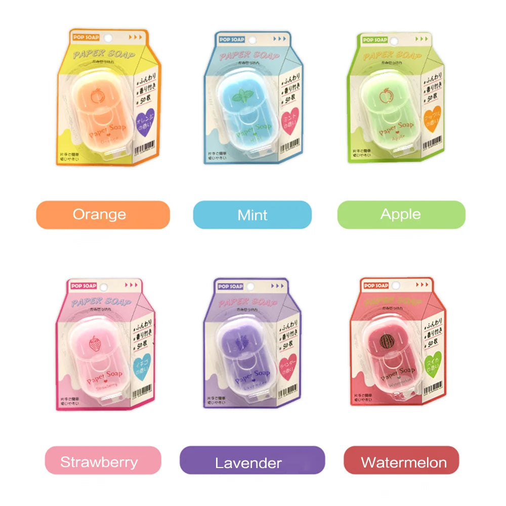 Portable Hand Soap Sheets for Travel | Dissolving Cleanser Wipes | Alcohol-Free | On-the-Go 50 sheets/box Oasis Select 6 Flavors Mix