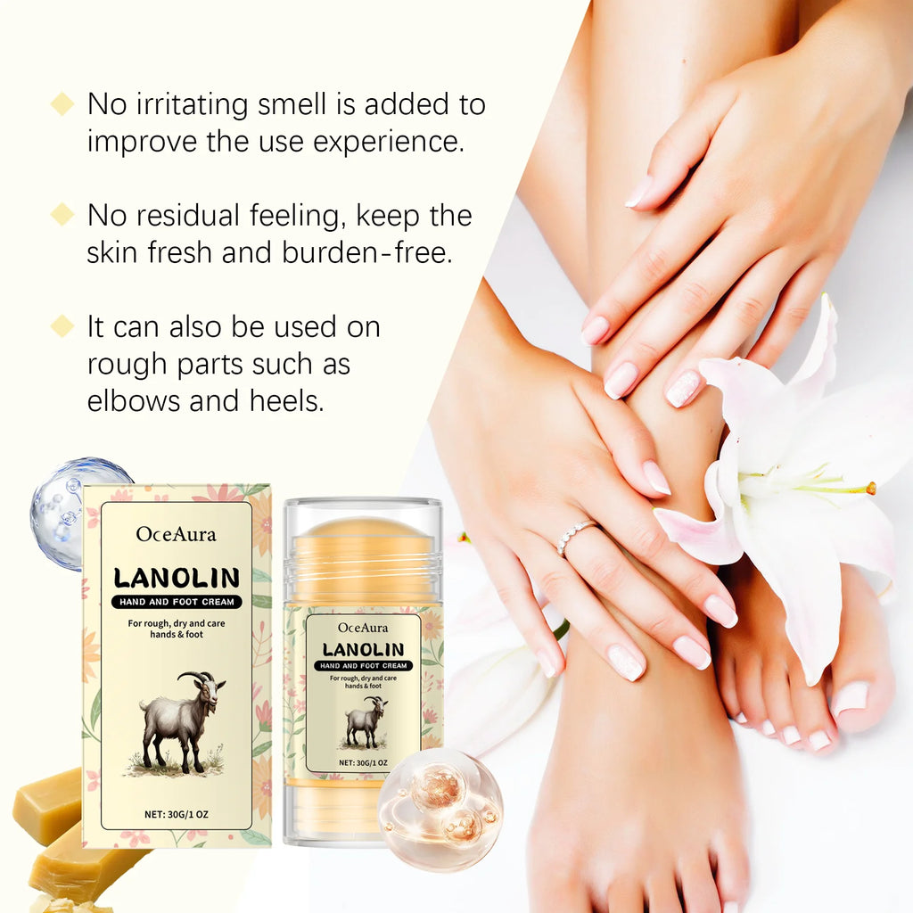 Lanolin Hand Foot Stick For Dry Cracked Rough Skin Gentle Moisturizing Nourishing Anti Crack Preventing Your Feet From Cracking Oasis Select