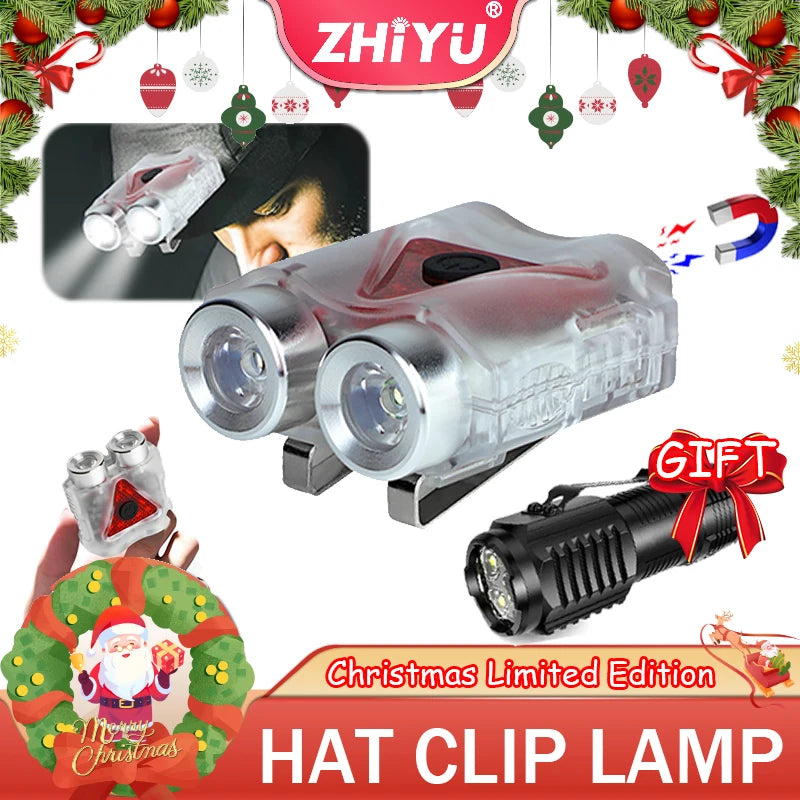 Mini Powerful Handheld Flashlight USB Rechargeable Portable Pen Clip Flashlight Cap Clamp Headlamp Outdoor Camping Fishing Torch Oasis Select