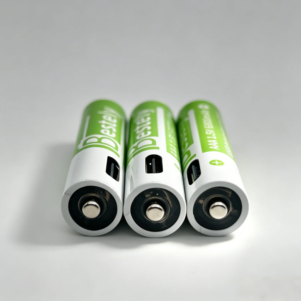 Type-C AAA Rechargeable Lithium Battery 6800mAh Long Runtime Battery for Wireless Devices Remote Control Flashlight Camera Oasis Select