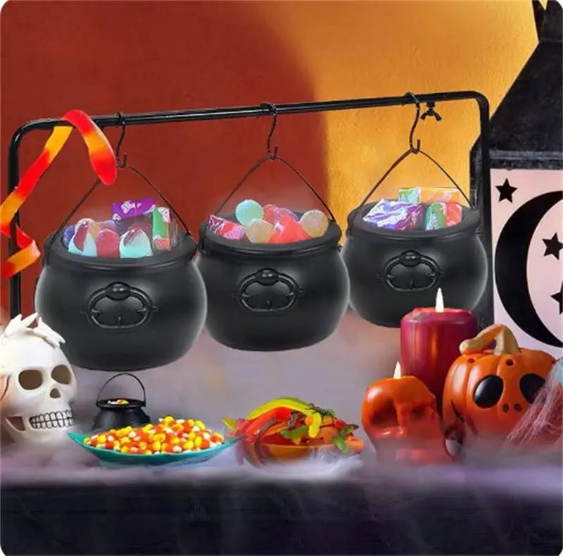 Candy Pot Halloween Witch Candy Pots Spooky Design Halloween Black Cauldron Pot For Candies Biscuits Chocolates And Jewelry Oasis Select