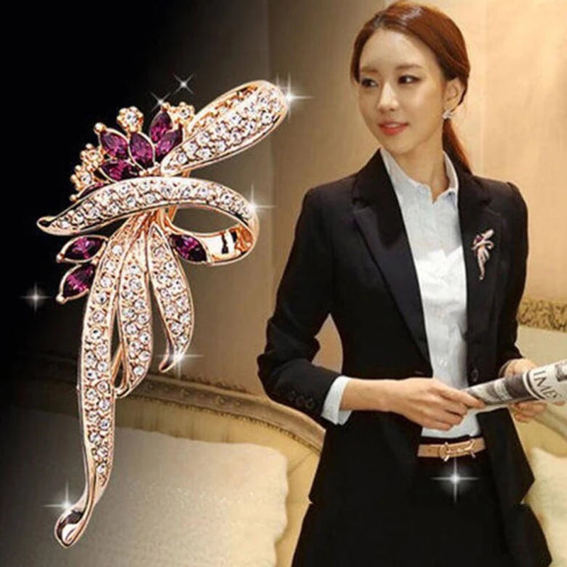 Brooch Pin Diamond Corsage High-end Women's Delicate Corsage Suit Pin Holiday Gifts Oasis Select