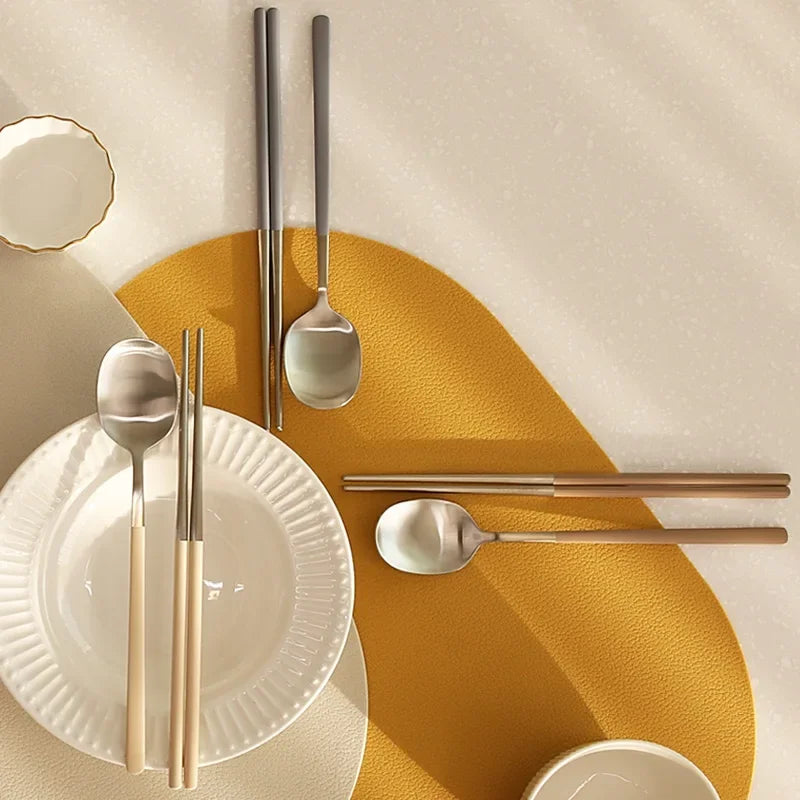 304 stainless steel portable tableware set chopsticks spoon outdoor Korean single tableware Oasis Select
