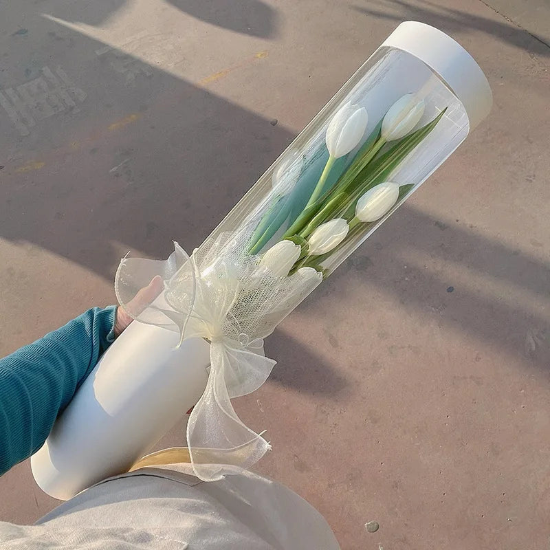 Flower Packaging Box Single Branch Rose Carnation Bouquet Florist Wrapping Boxes Transparent Gifts Bag Mother's Day Decoration Oasis Select