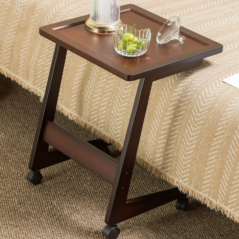 removable table with wheels mini coffee table living room small apartment household square corner table computer bedside table Oasis Select
