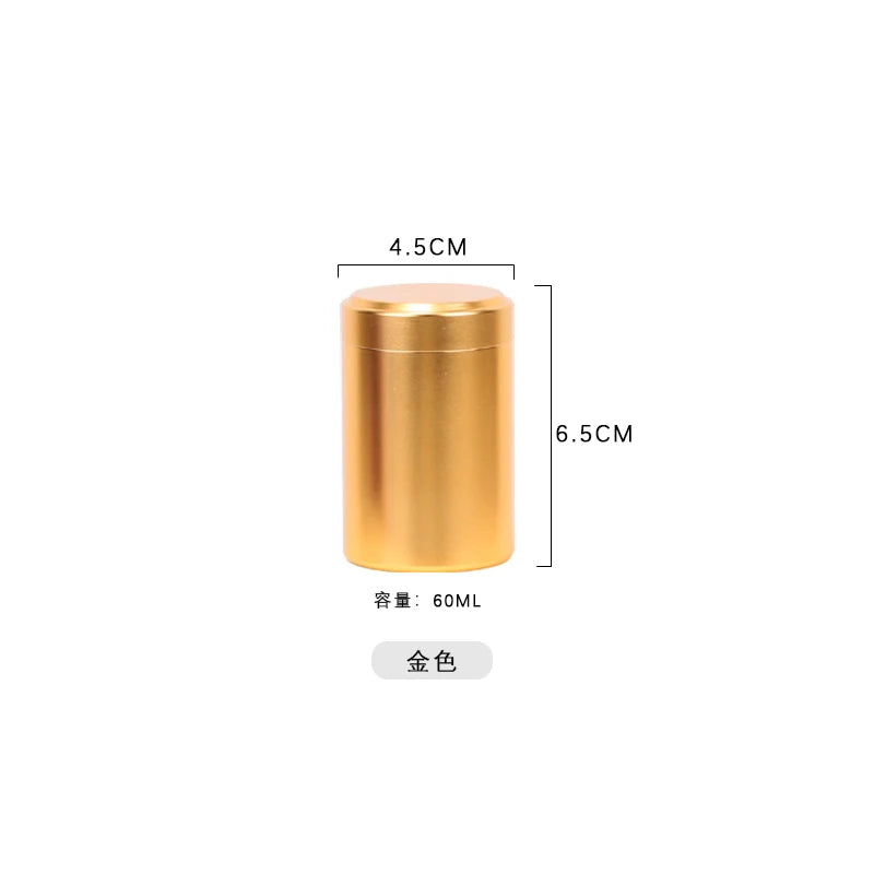 70ML Portable Mini Metal Tea Can Small Travel Sealed Storage Tank Iron Box Pure Aluminum Alloy Tea Box Oasis Select gold