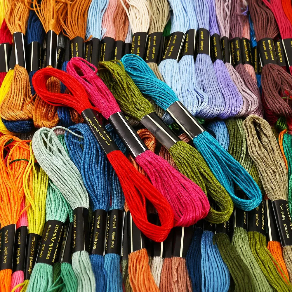 100/200/447pcs Mix Colors Embroidery Thread Cotton Sewing Skeins Craft Cross Stitch Floss Kit Line DIY Tools Make Bracelets Oasis Select