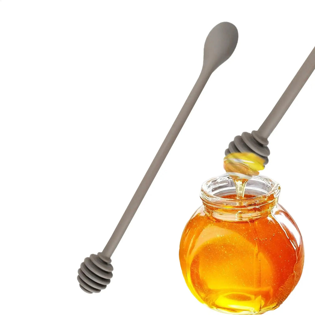 1PC Honey Stirrer Kitchen Honey Dispensing Spoon Non-Drip Jam Mixing Stirrer for Kitchen Baking Cooking Restaurant Jam Syrup Oasis Select Dark Gray