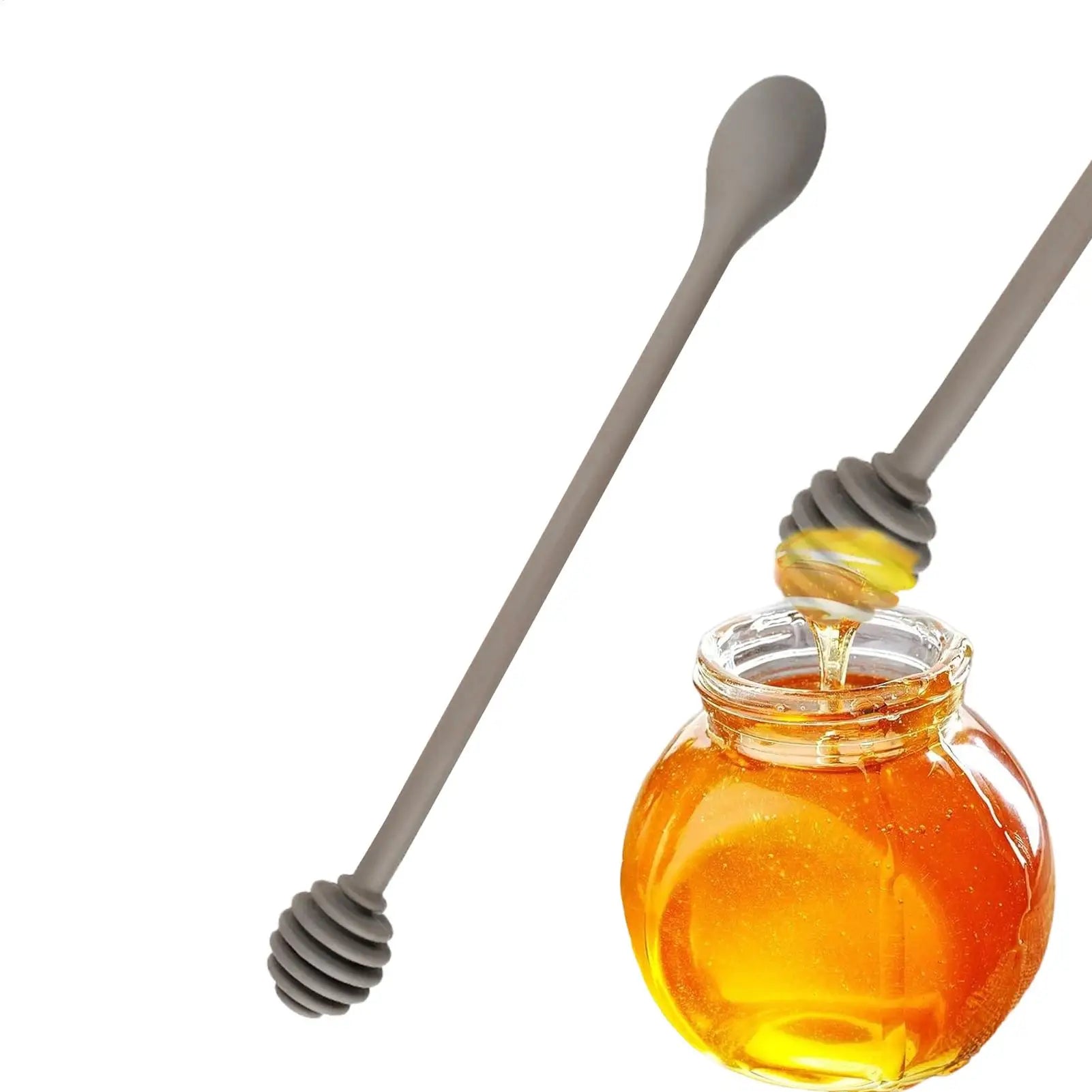 1PC Honey Stirrer Kitchen Honey Dispensing Spoon Non-Drip Jam Mixing Stirrer for Kitchen Baking Cooking Restaurant Jam Syrup Oasis Select Dark Gray