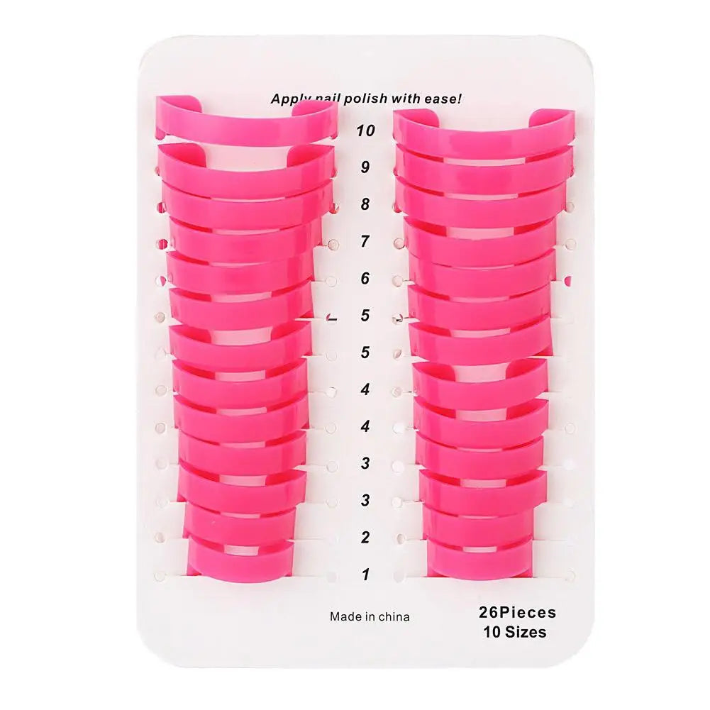 Spill-Proof Nail Polish Protector for Fingers, Nail Polish Protector 26PCS/kit Manicure Stencils Holder for Nails Art Painting Oasis Select 1 set
