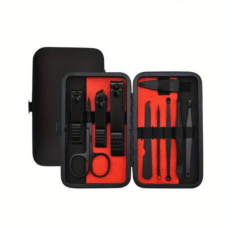25PCS Set Professional Manicure Set Kits Stainless Steel Fingernail Toenail Clippers Set with Leather Portable Oasis Select