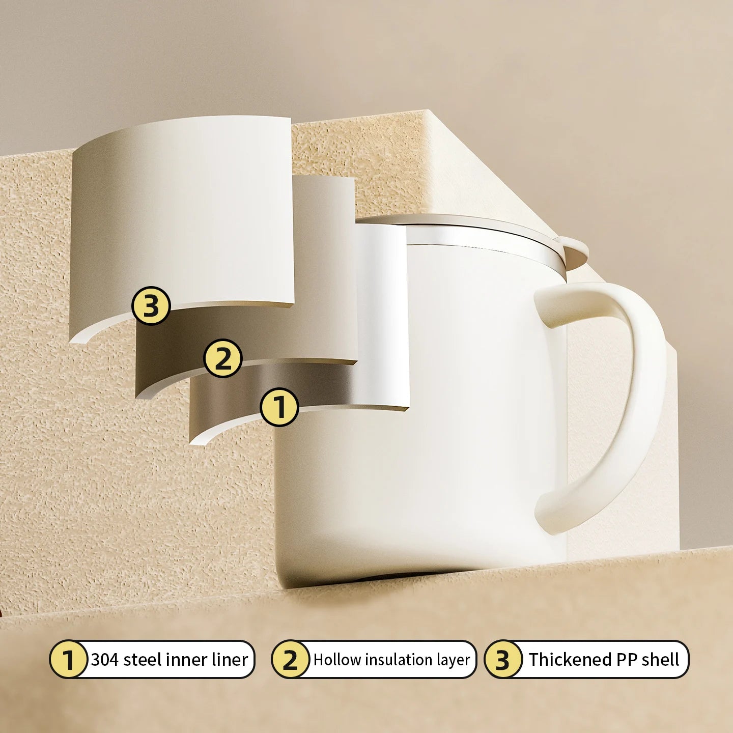 500ml Double Wall Insulated Coffee Mug | 304 Stainless Steel Insulated Travel Mug Oasis Select