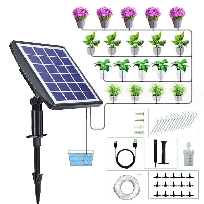 Solar-powered Flower Watering Machine, Intelligent Irrigation Machine, 3W Timed Drip Irrigation, Lazy Person Watering Machine Oasis Select