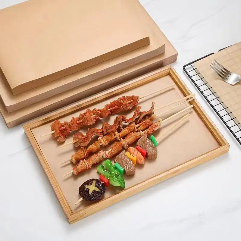 200Pcs Air Fryer Parchment Paper Burger Dessert Sandwich Wrapping Brown Wax Paper Kitchen Oven Paper Oasis Select