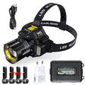 Rechargeable Sensor LED Headlamp Telescopic Zoomable Headlight Outdoor Waterproof High Lumen Work Head Flashlights for Camping Oasis Select Set