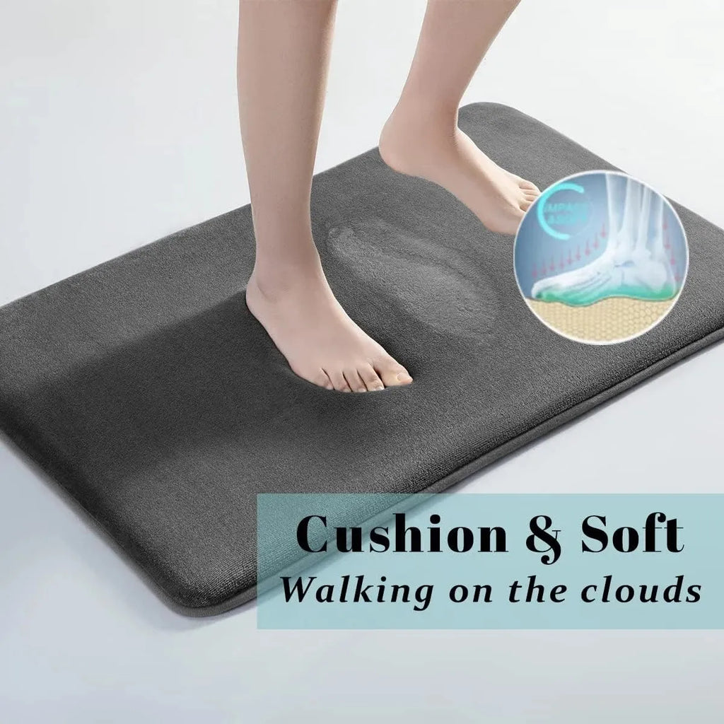 New Memory Foam Bath Mat Super Soft Absorbent Bathroom Rugs Non Slip Bath Rug Runner for Shower Bathroom Floors Carpet Oasis Select