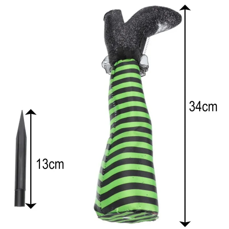 Halloween Lawn Outdoor Garden Decoration Props Evil Witch Legs Inverted Evil Witch Feet Boots Stakes Courtyard Oasis Select