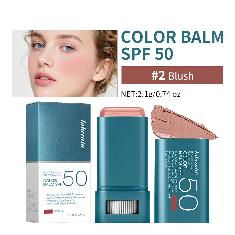 Color Balm SPF 50 Lip & Cheek Tint – 8 Shades Buildable Blush Lip & Cheek Tint Oasis Select 02 Blush