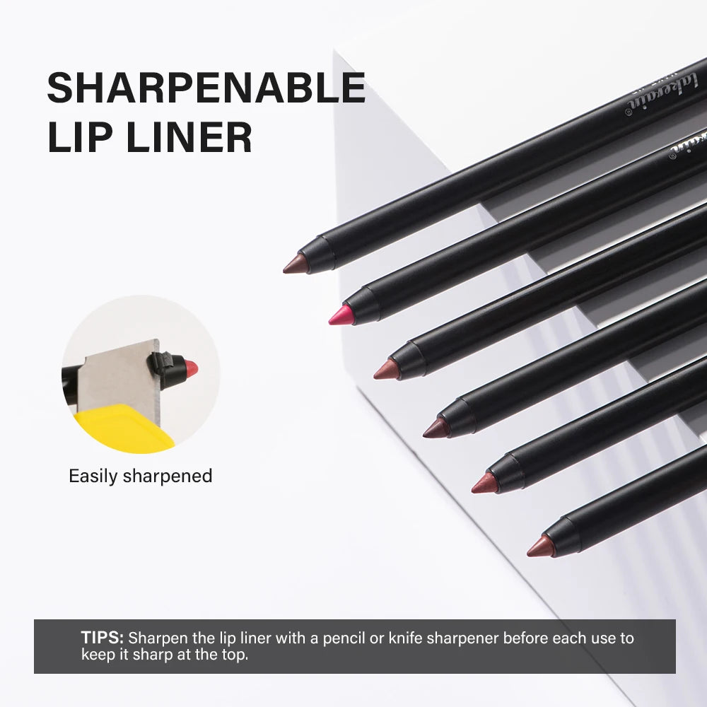 12 Colors Matte Lipliner Pencil Red Contour Tint Lipstick Waterproof Long Lasting Non-stick Cup Moisturising Lips Makeup Oasis Select