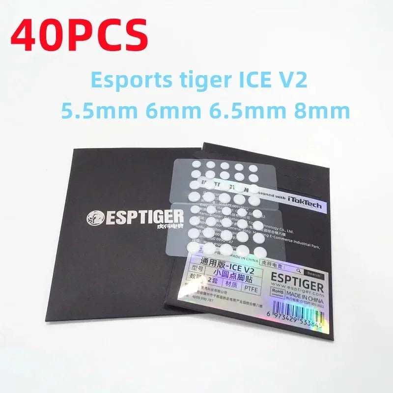 40PCS White ICE V2 Mouse Skates Feet for DIY Universal Dot Mouse Glides Rounded Rounded Edges Decorations Oasis Select 40PCS ICE
